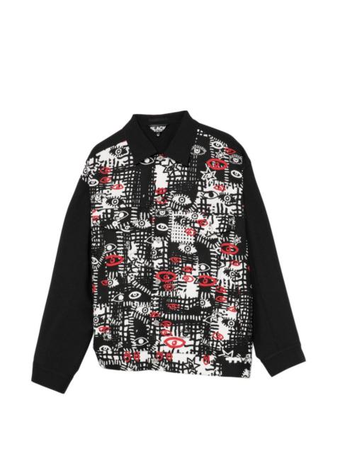 BLACK COMME des GARÇONS graphic print long-sleeve shirt jacket