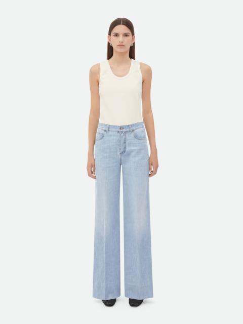 Bottega Veneta Light Bleached Wide Leg Denim