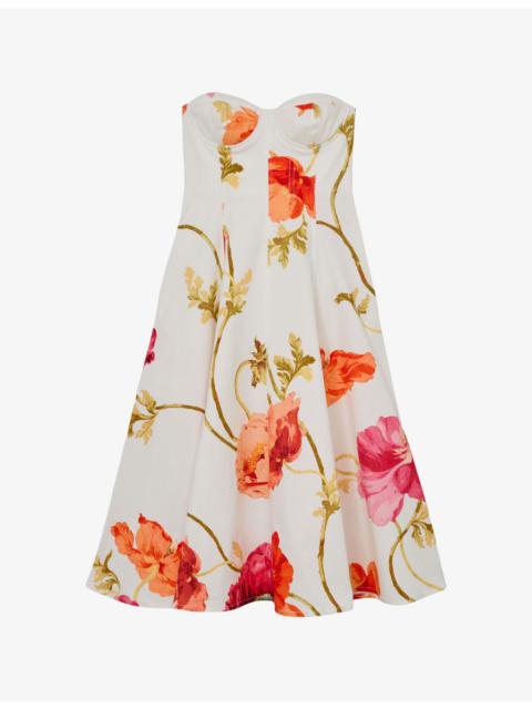 REISS Penelope Floral-Print Cotton Midi Dress