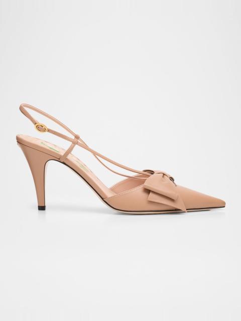Valentino 85mm Bowow Slingback Leather Pumps