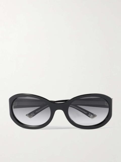 Round-frame acetate sunglasses Black