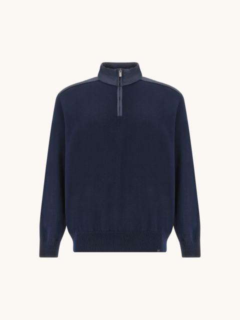 Paul & Shark HALF-ZIP SWEATER IN SOFT COOL TOUCH WOOL WITH TYPHOON®® RE-4X4 STRETCH DETAILS