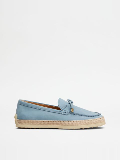 Tod's LOAFERS IN NUBUCK - LIGHT BLUE