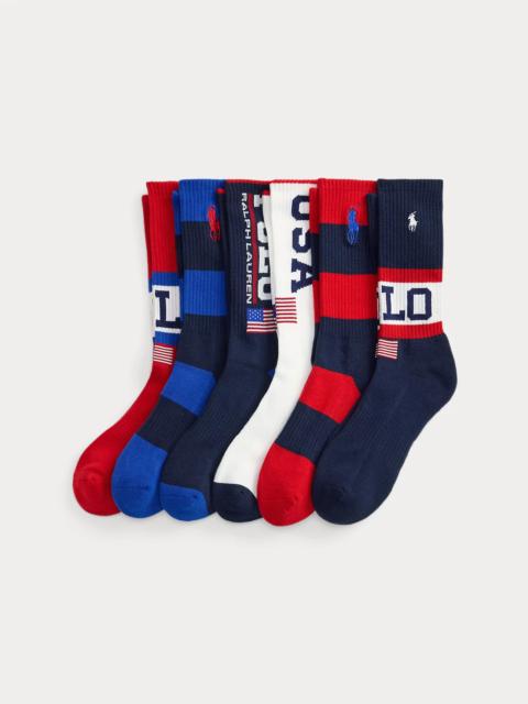 Polo Ralph Lauren Flag Logo Crew Sock 6-Pack