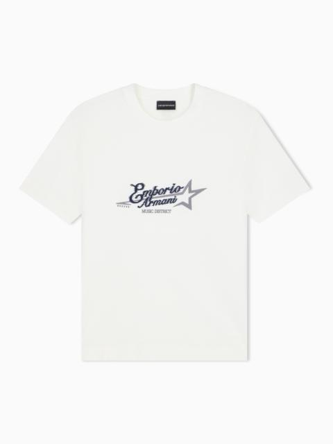 EMPORIO ARMANI HEAVY JERSEY T-SHIRT WITH EMBROIDERED LOGO