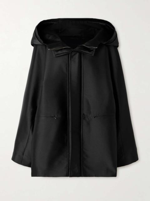 Carven Oversized satin-twill hooded coat