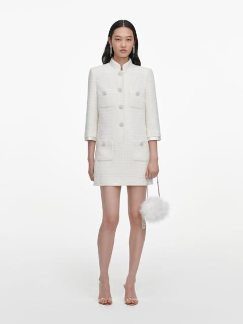 self-portrait Cream Boucle Mini Dress