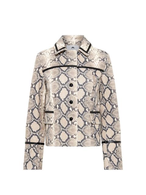 Marine Serre Python Printed Leather Boxy Jacket