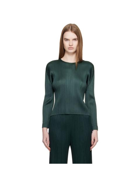 Pleats Please Issey Miyake Green Monthly Colors December Blouse