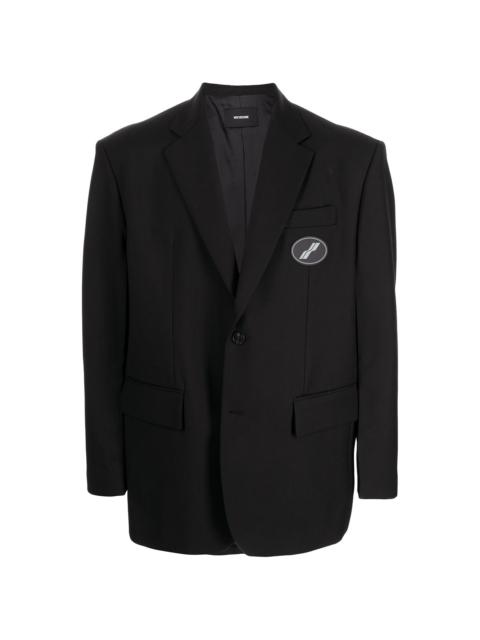 We11done oversized suit logo-patch blazer