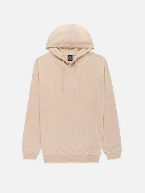 J. PRESS OATMEAL COTTON-WOOL HOODIE - TRIM FIT