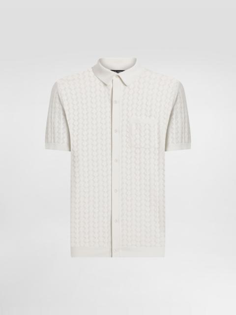 Dolce & Gabbana Short-sleeved cotton openwork shirt