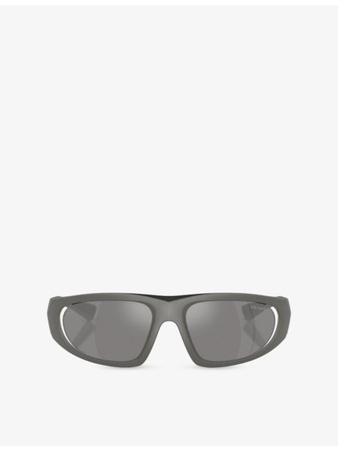 Prada PS B03S Shield-Frame Acetate Sunglasses