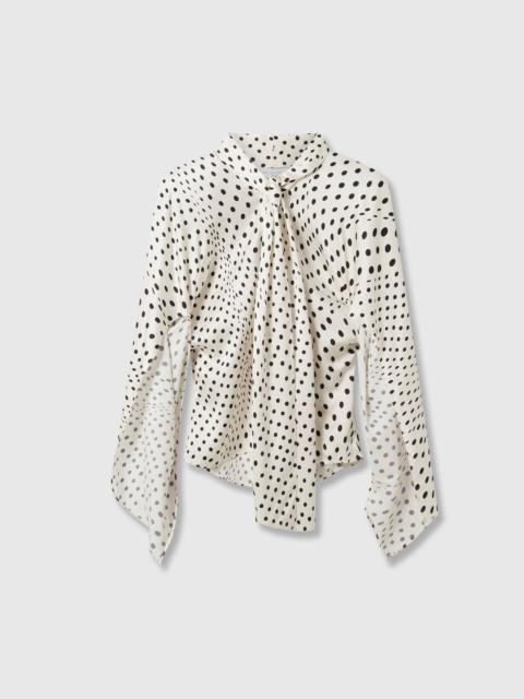 Stella McCartney Tie-Neck Polka Dot Viscose Shirt