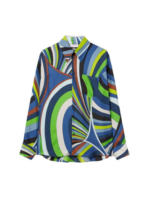 Iride-print silk shirt