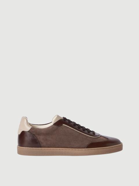 Brunello Cucinelli Suede and polished calfskin sneakers