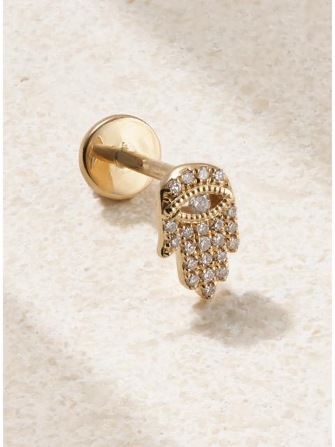 PERSÉE Hand Of Fatima 18-karat Gold Diamond Single Earring