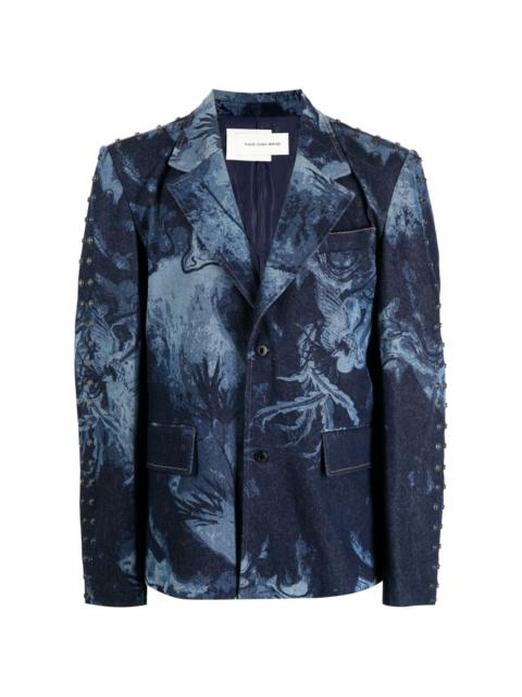 FENG CHEN WANG laser-cut single-breasted blazer