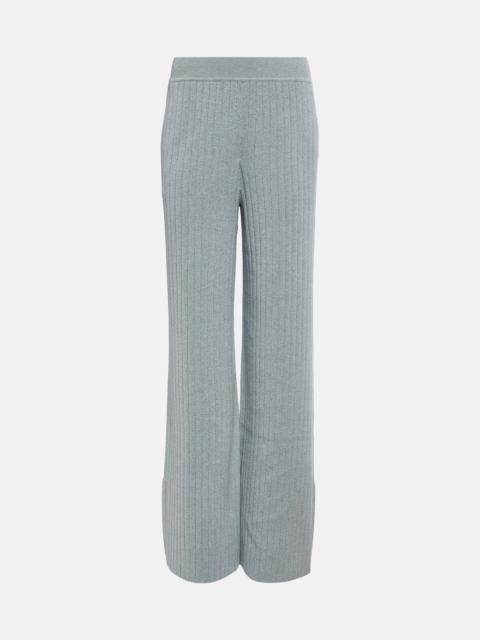 Ribbed-knit cashmere pants