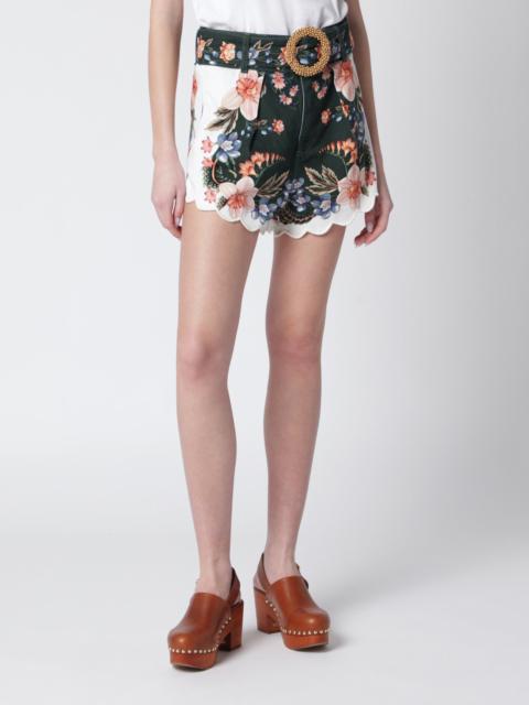 FARM RIO Green Berry Garden twill shorts