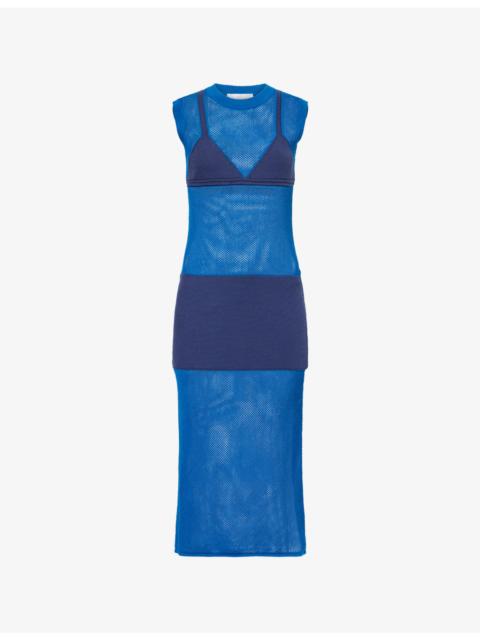 Stella McCartney Sleeveless Crochet Cotton Midi Dress