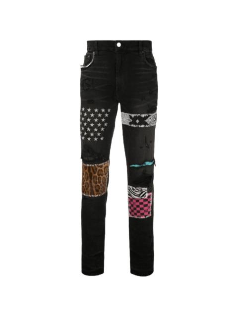 AMIRI patchwork straight-leg jeans