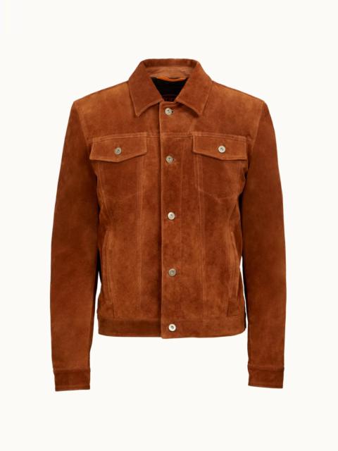 Tod's JACKET IN SUEDE - BROWN