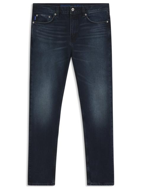 HUGO SLIM-FIT JEANS IN BLUE-BLACK STRETCH DENIM