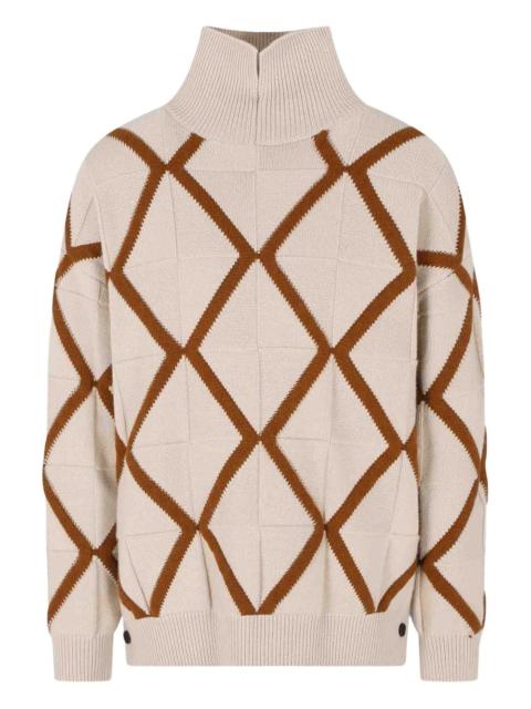 EMPORIO ARMANI diamond-pattern trutleneck knitwear