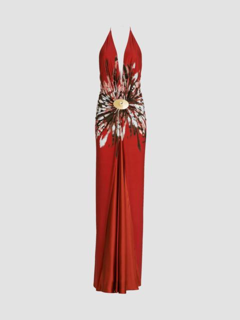 SILVIA TCHERASSI Women's Aiko Floral Halter Gown - Burnt Flower
