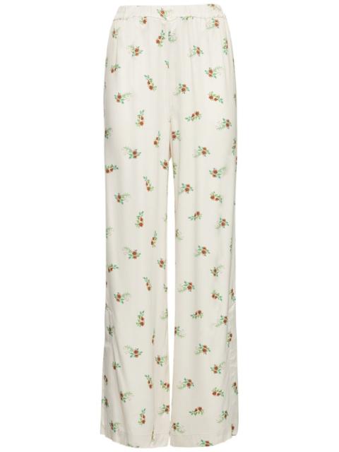 SLEEPER Blossom printed viscose straight pants