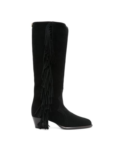 maje 50mm fringed suede cowboy boots