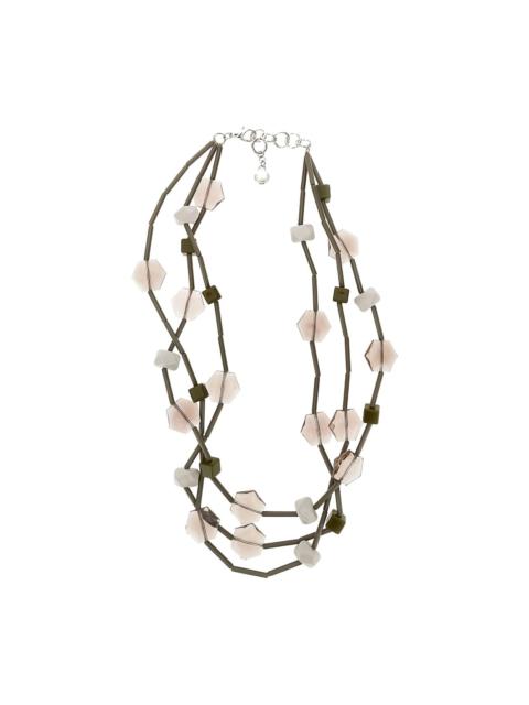 EMPORIO ARMANI geometric-beads multi-strap necklace