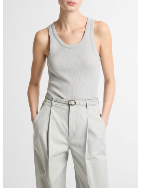 Vince Ribbed Scoop-Neck Tank