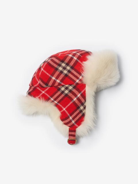 Burberry Check Wool Trapper Hat