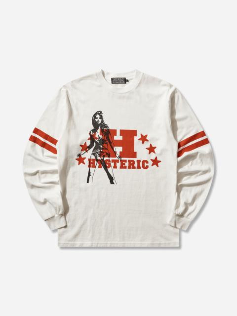 Hysteric Glamour Men's H Stars Longsleeve T-Shirt White