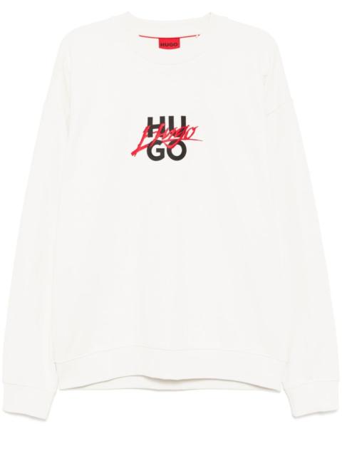 HUGO Double Logo cotton sweatshirt