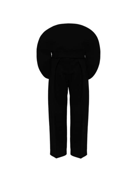 oversized-appliquÃ© straight-leg trousers