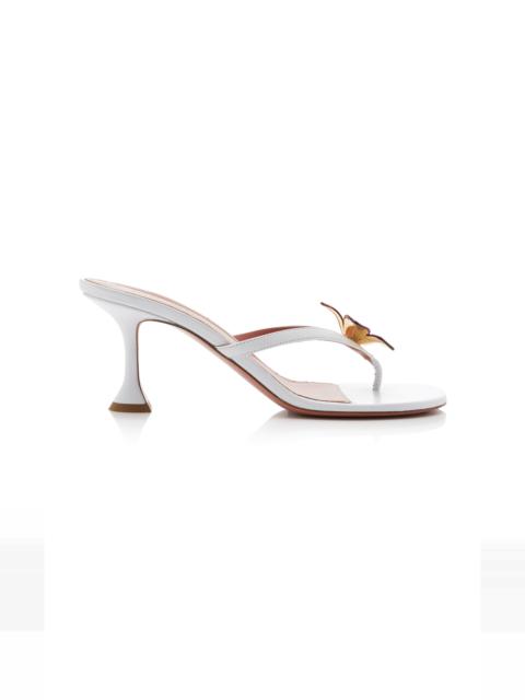 Amina Muaddi Vittoria Thong Leather Slippers