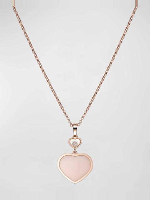 Happy Hearts 18K Rose Gold Pink Opal & Diamond Pendant Necklace