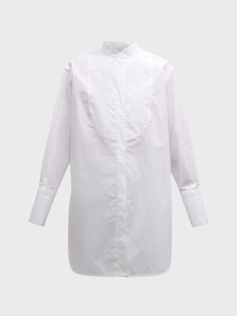 EMPORIO ARMANI Oversized Organic Cotton Poplin Tunic Top