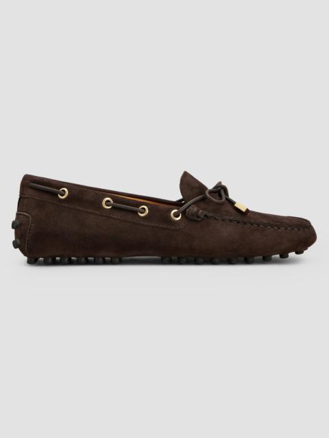 Tod's Women's Grommet Suede Driving Loafers - Palissandro