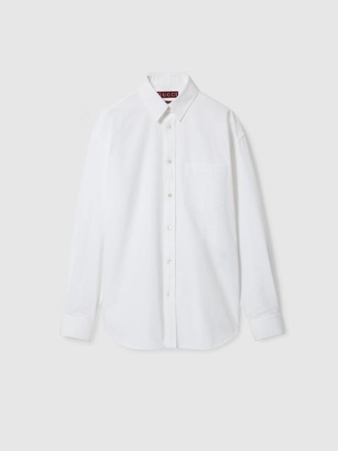 Cotton poplin shirt with Gucci detail