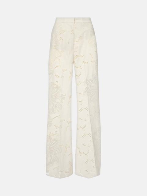 ELIE SAAB Embroidered high-rise wide-leg pants