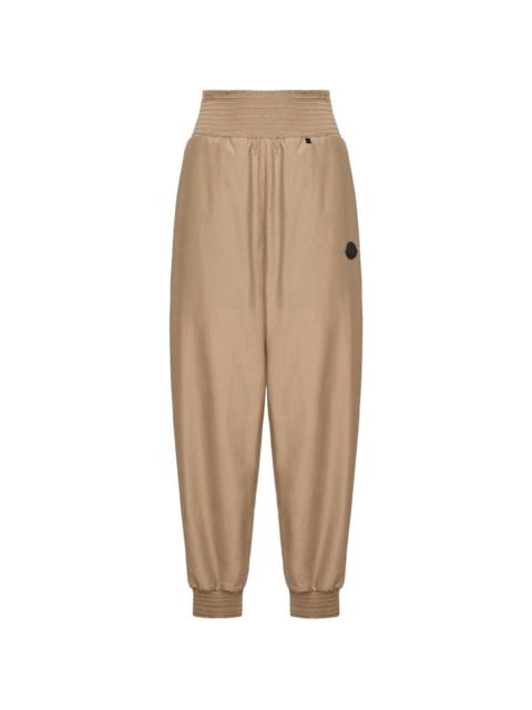 Moncler logo-patch smocked-waist track pants
