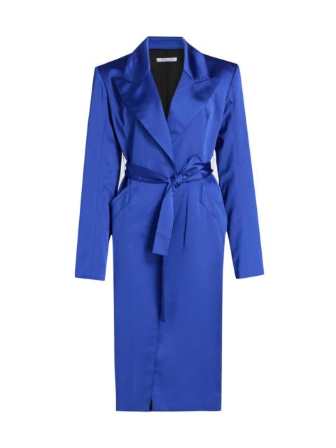 LaQuan Smith Women's Peak-Lapel Satin Evening Coat - Blue