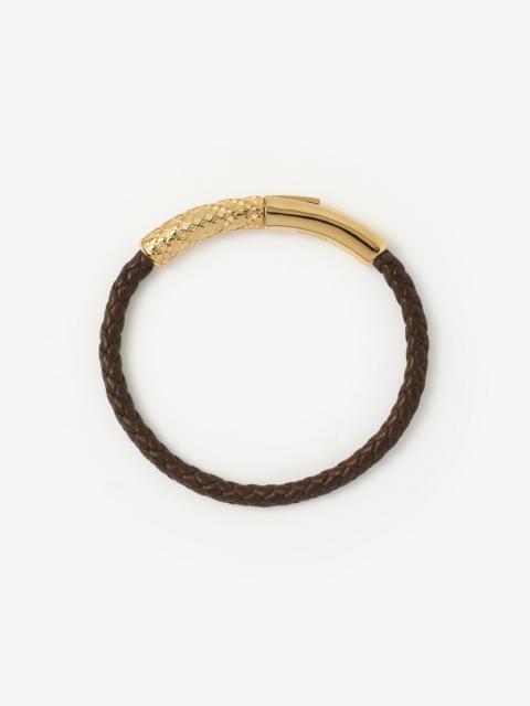 Leather Check Bracelet