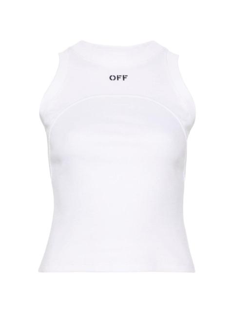 Off-White embroidered-logo ribbed tank top