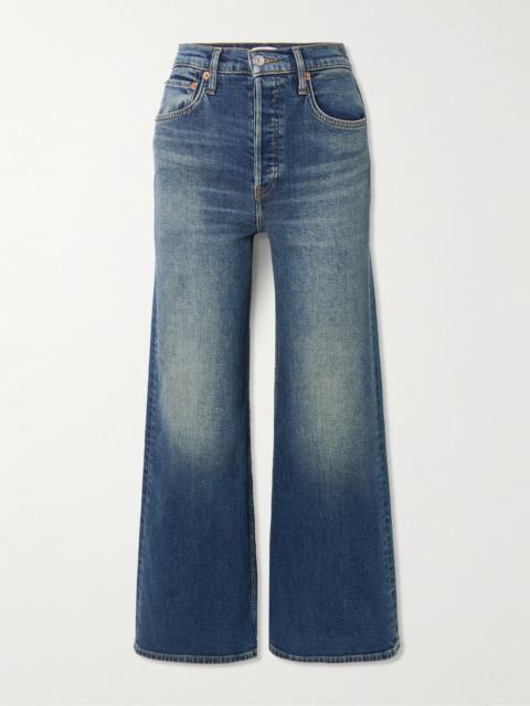 RE/DONE Cropped High-rise Wide-leg Jeans