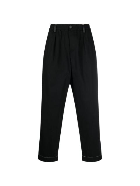 Black tropical wool tailored trousers